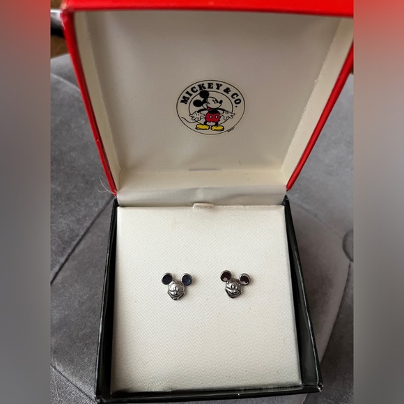 Disney Jewelry - Mickey Vintage Silver plated Earrings